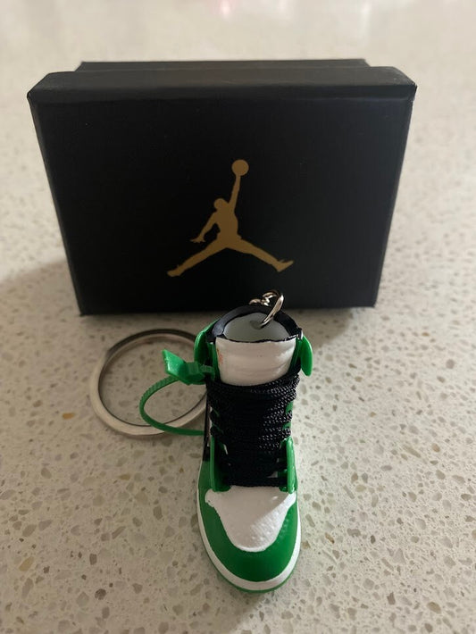 JORDAN 1 RETRO HIGH OFF-WHITE-(OREGON DUCKS)-3D SNEAKER KEYCHAIN WITH BOX