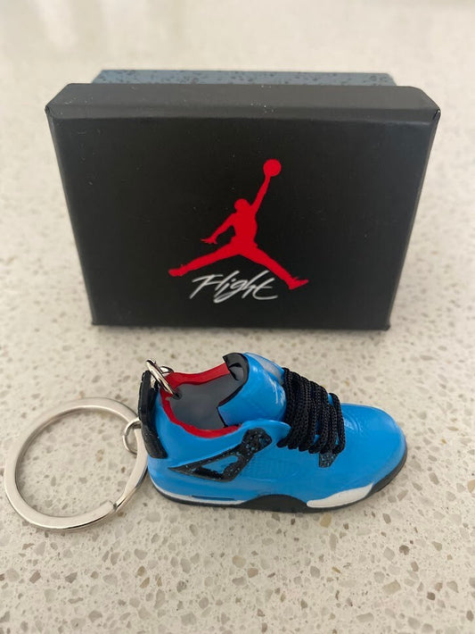 NIKE AIR JORDAN 4 RETRO-(TRAVIS SCOTT CACTUS JACK)-3D SNEAKER KEYCHAIN WITH BOX