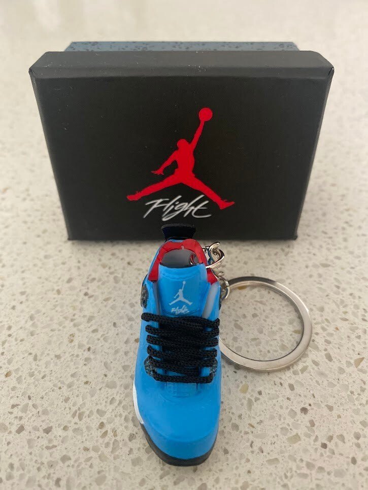NIKE AIR JORDAN 4 RETRO-(TRAVIS SCOTT CACTUS JACK)-3D SNEAKER KEYCHAIN WITH BOX