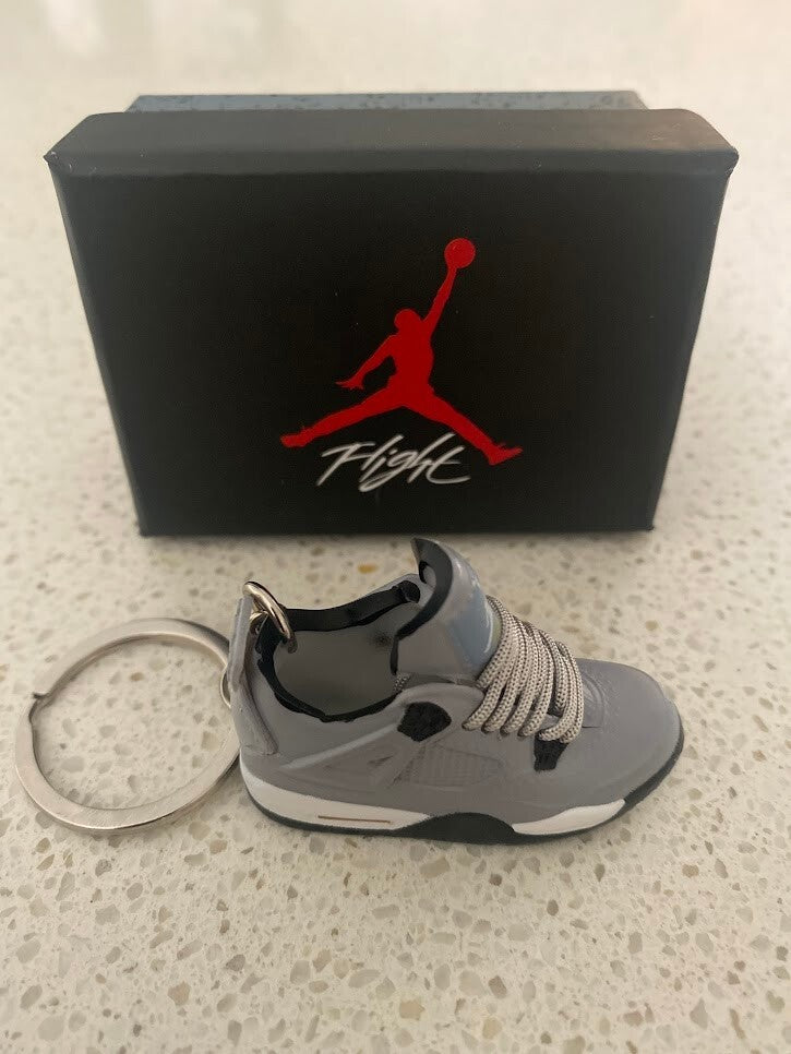 NIKE AIR JORDAN 4 RETRO-(COOL GREY)-3D SNEAKER KEYCHAIN WITH BOX