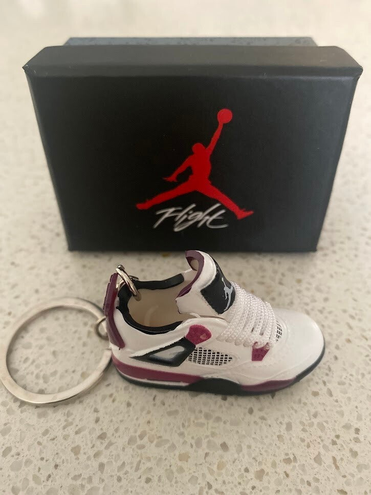 NIKE AIR JORDAN 4 RETRO-(PSG PARIS SAINT-GERMAIN)-3D SNEAKER KEYCHAIN WITH BOX