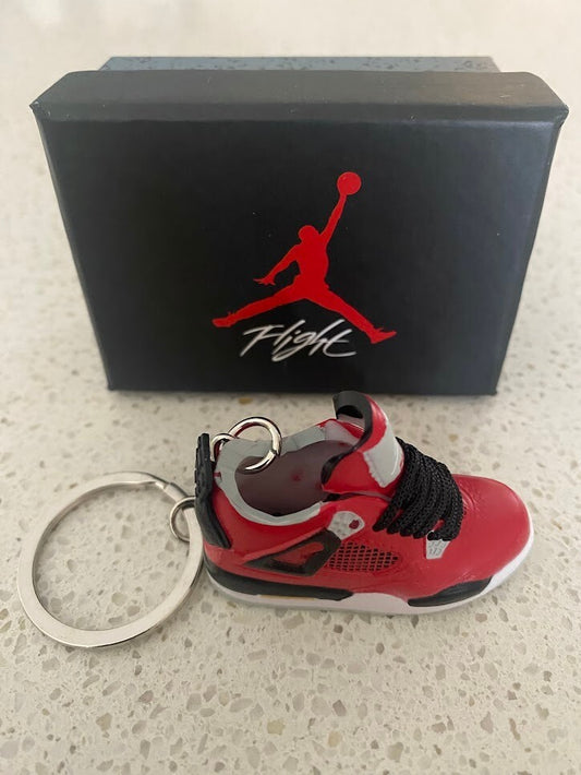 NIKE AIR JORDAN 4 RETRO-(TORO BRAVO)-3D SNEAKER KEYCHAIN WITH BOX