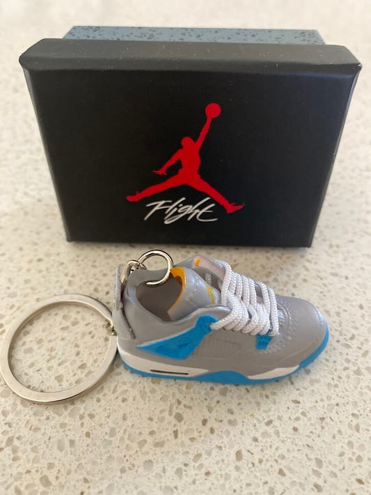 NIKE AIR JORDAN 4 RETRO-(MIST BLUE)-3D SNEAKER KEYCHAIN WITH BOX