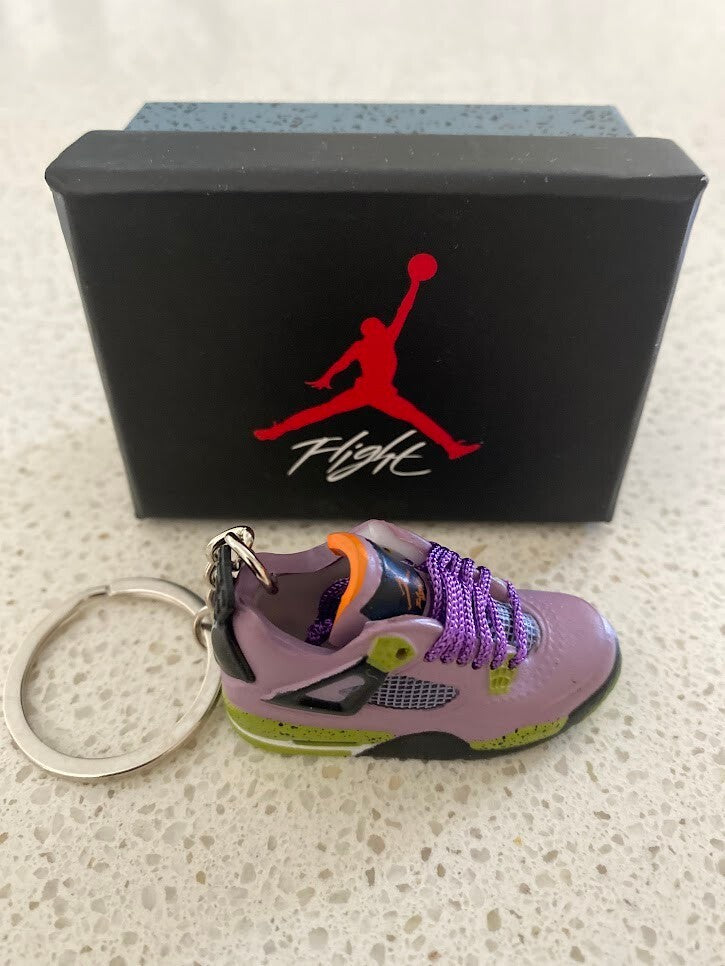 NIKE AIR JORDAN 4 RETRO-(CANYON PURPLE)-3D SNEAKER KEYCHAIN WITH BOX
