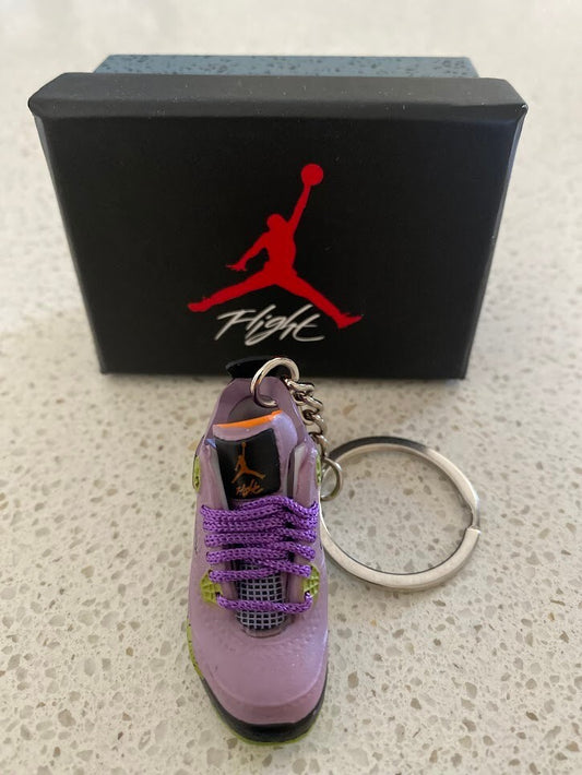 NIKE AIR JORDAN 4 RETRO-(CANYON PURPLE)-3D SNEAKER KEYCHAIN WITH BOX