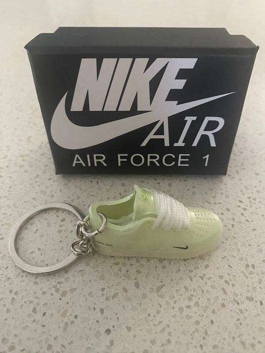 NIKE AIR FORCE 1 LOW-(JUST DO IT BARELY VOLT)-3D SNEAKER KEYCHAIN WITH BOX