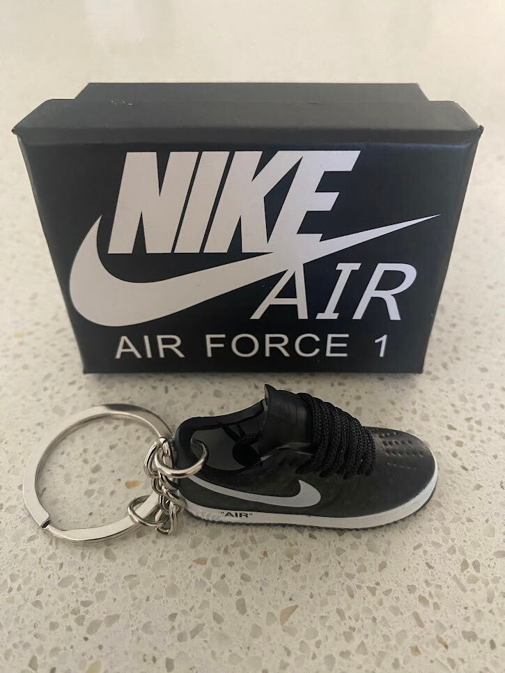 LOUIS VUITTON X NIKE AIR FORCE 1 LOW-(BLACK WHITE)-3D SNEAKER KEYCHAIN WITH BOX