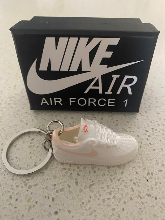 NIKE AIR FORCE 1 LOW-(WHITE PINK)-3D SNEAKER KEYCHAIN WITH BOX
