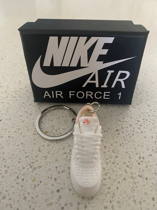 NIKE AIR FORCE 1 LOW-(WHITE PINK)-3D SNEAKER KEYCHAIN WITH BOX