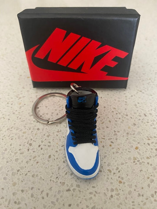 NIKE AIR JORDAN 1 RETRO HIGH-(GAME ROYAL)-3D SNEAKER KEYCHAIN WITH BOX