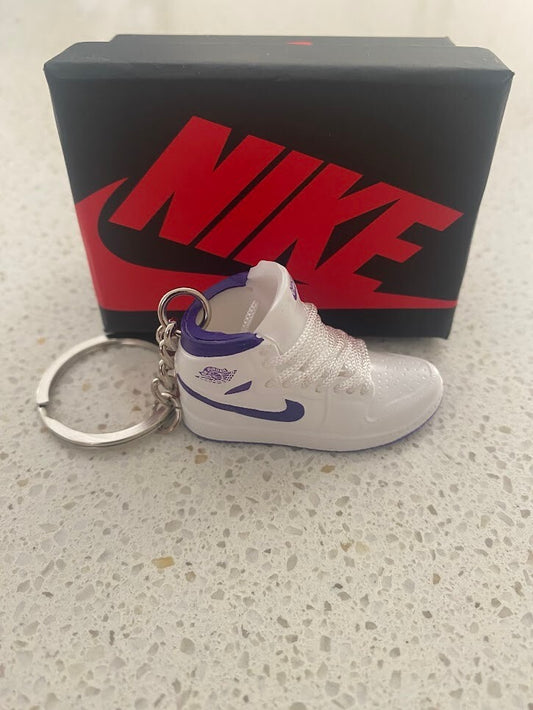NIKE AIR JORDAN 1 RETRO HIGH-(COURT PURPLE)-3D SNEAKER KEYCHAIN WITH BOX