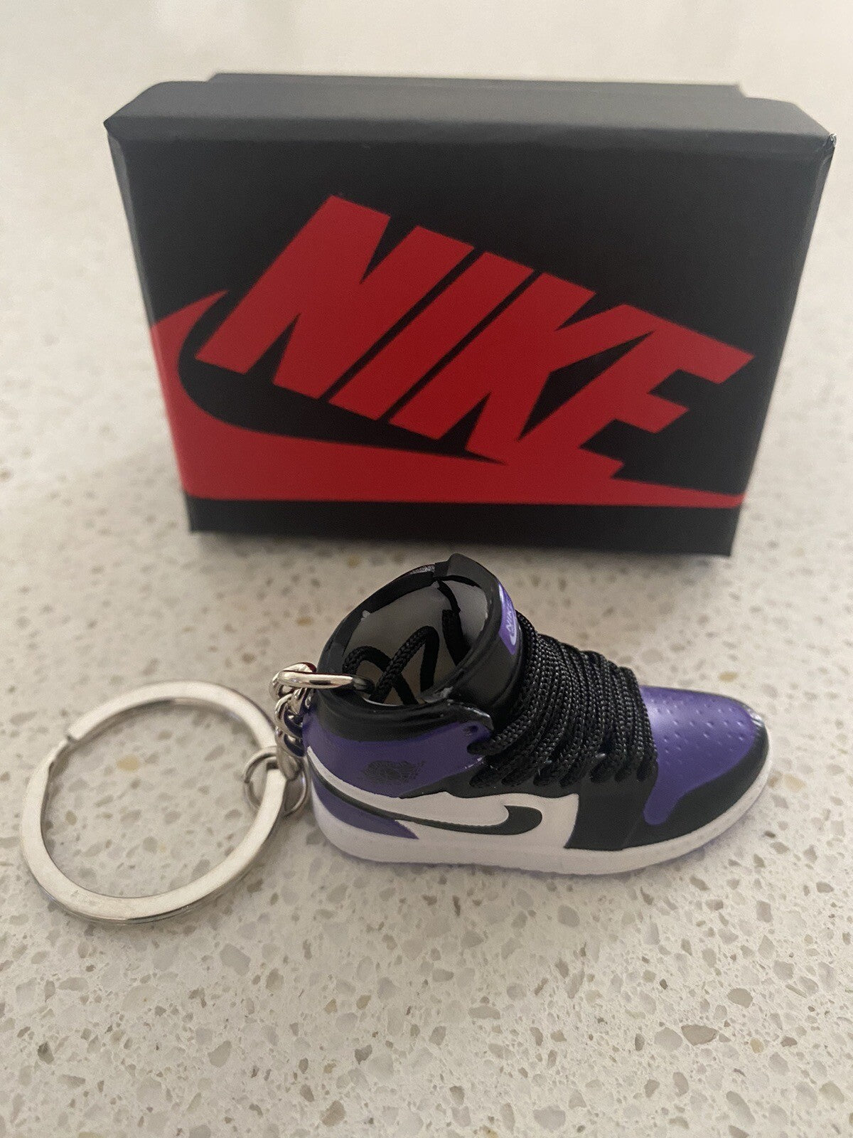 NIKE AIR JORDAN 1 RETRO HIGH-(COURT PURPLE)-3D SNEAKER KEYCHAIN WITH BOX