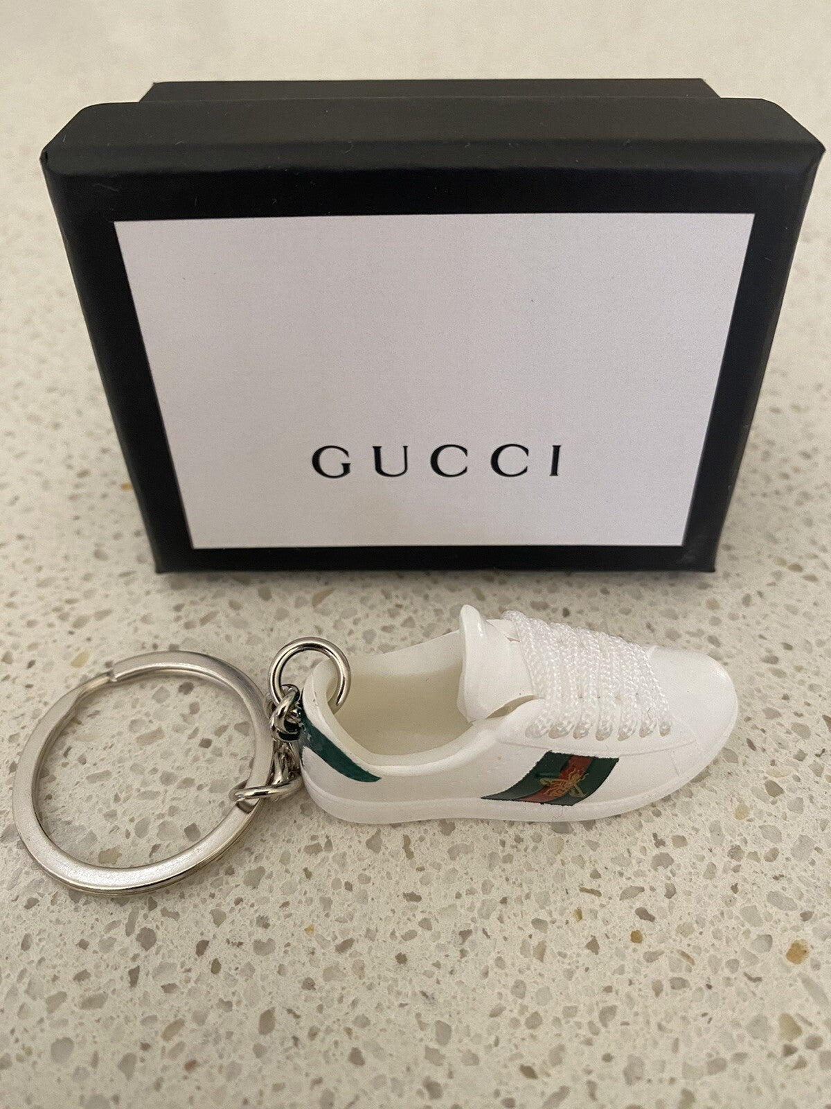 GUCCI ACE WHITE-(BEE)-3D SNEAKER KEYCHAIN WITH BOX