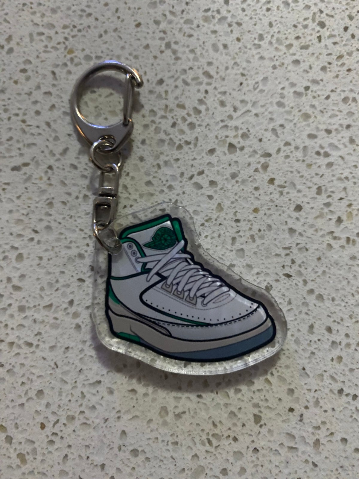 JORDAN 2 RETRO (LUCKY GREEN) INSPIRED-2D ACRYLIC SNEAKER KEYCHAIN