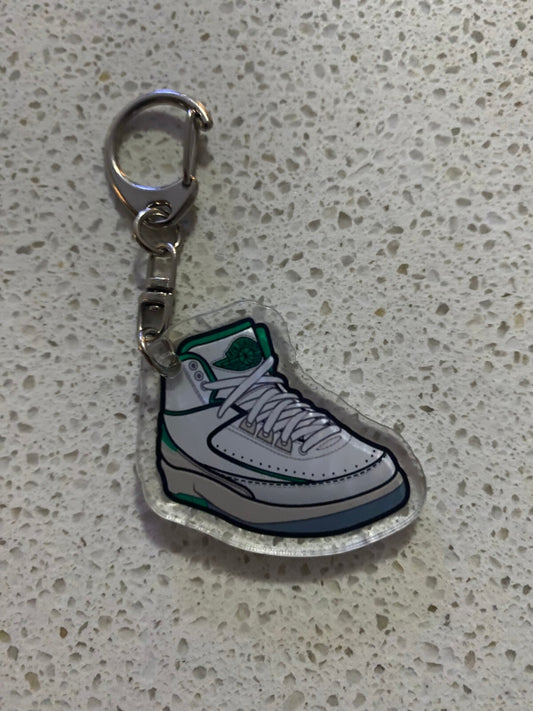 JORDAN 2 RETRO (LUCKY GREEN) INSPIRED-2D ACRYLIC SNEAKER KEYCHAIN