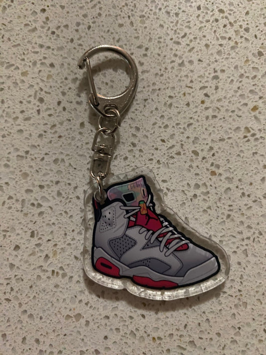 JORDAN 6 RETRO (HARE) INSPIRED-2D ACRYLIC SNEAKER KEYCHAIN