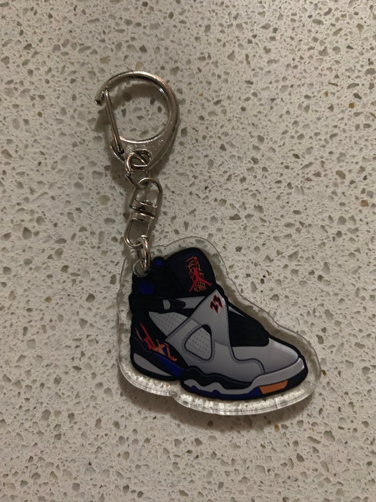 JORDAN 8 RETRO (THREE PEAT) INSPIRED-2D ACRYLIC SNEAKER KEYCHAIN