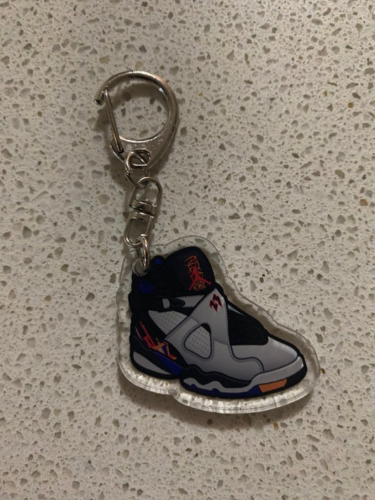 JORDAN 8 RETRO (THREE PEAT) INSPIRED-2D ACRYLIC SNEAKER KEYCHAIN