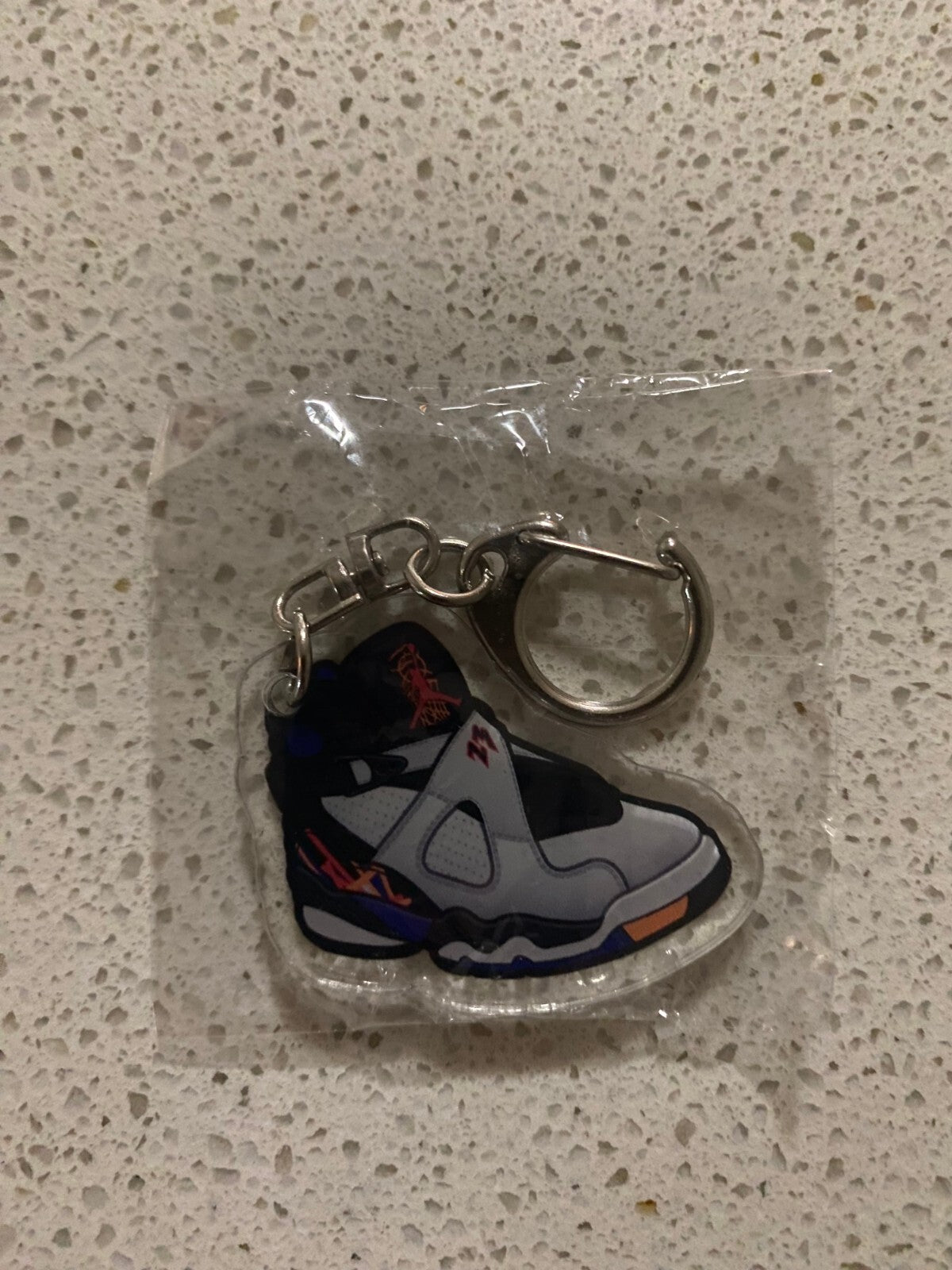 JORDAN 8 RETRO (THREE PEAT) INSPIRED-2D ACRYLIC SNEAKER KEYCHAIN