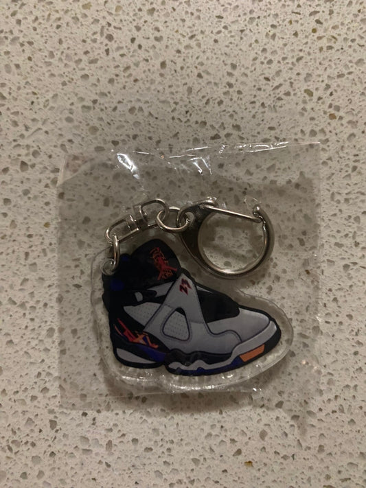 JORDAN 8 RETRO (THREE PEAT) INSPIRED-2D ACRYLIC SNEAKER KEYCHAIN