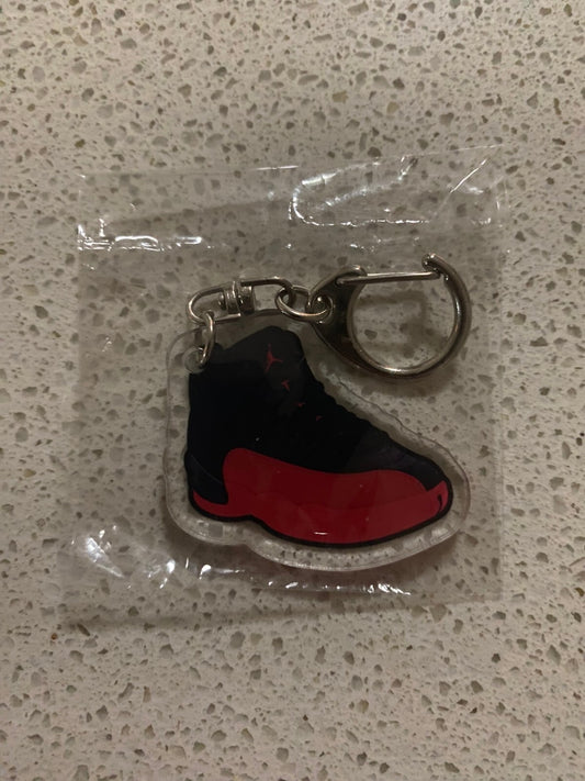 JORDAN 12 RETRO (FLU GAME) INSPIRED-2D ACRYLIC SNEAKER KEYCHAIN