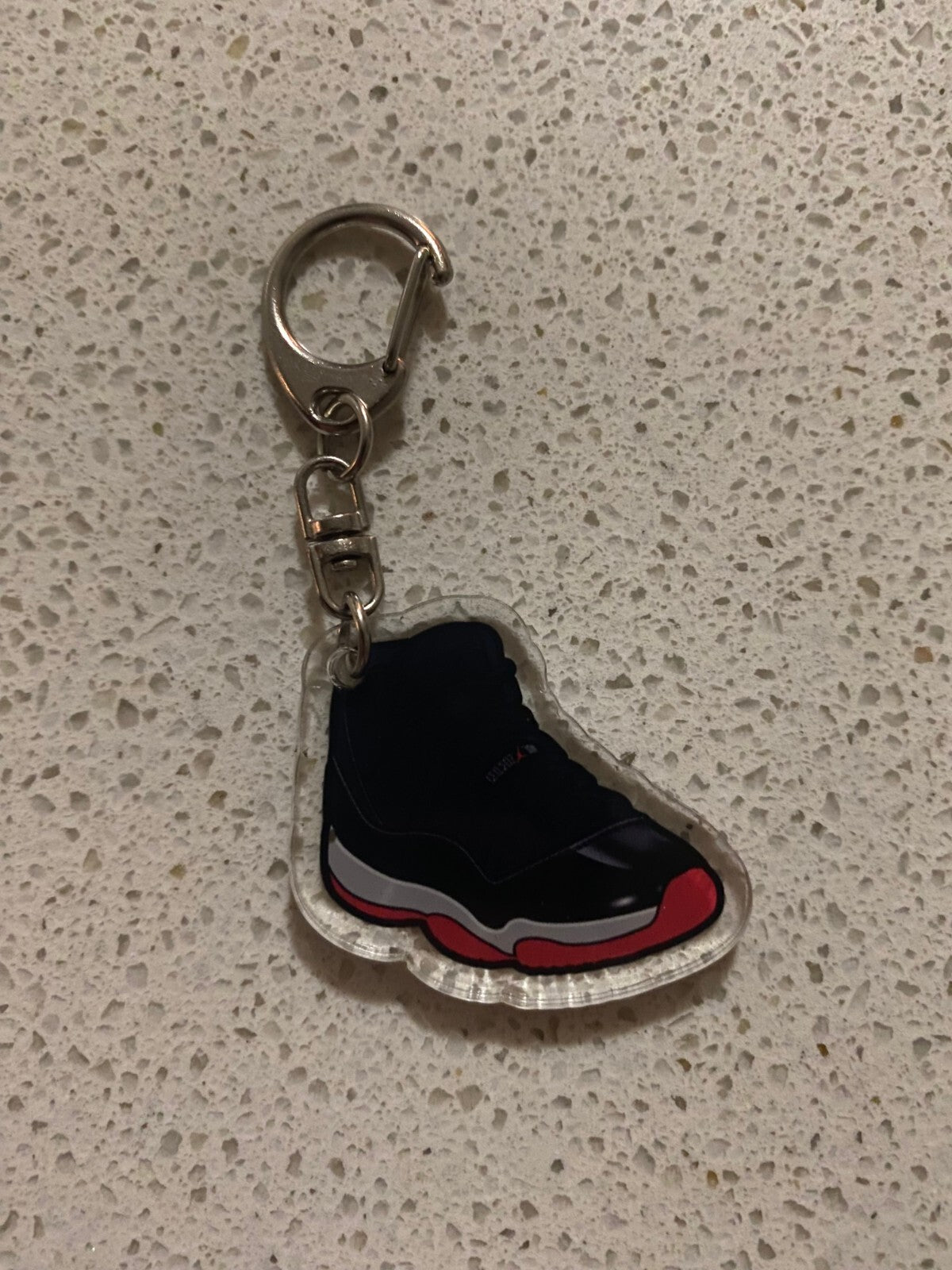 JORDAN 11 RETRO (PLAYOFF BRED) INSPIRED-2D ACRYLIC SNEAKER KEYCHAIN