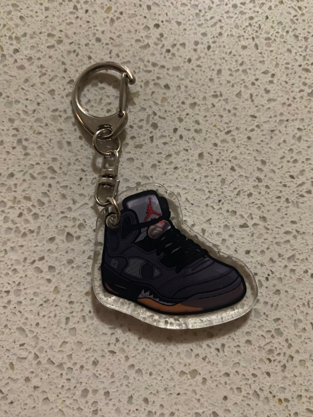 JORDAN 5 RETRO (BLACK METALLIC) INSPIRED-2D ACRYLIC SNEAKER KEYCHAIN