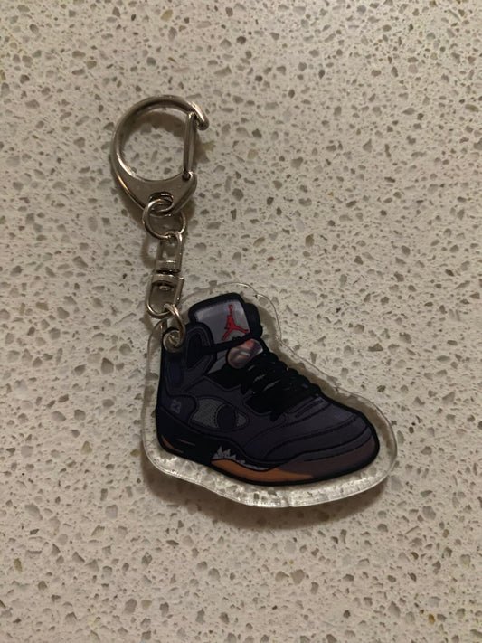 JORDAN 5 RETRO (BLACK METALLIC) INSPIRED-2D ACRYLIC SNEAKER KEYCHAIN
