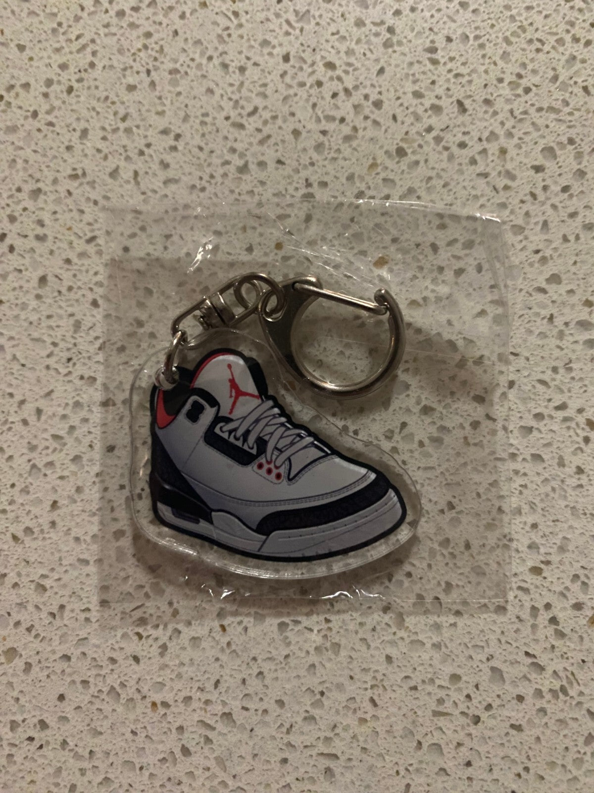 JORDAN 3 RETRO (WHITE CEMENT) INSPIRED-2D ACRYLIC SNEAKER KEYCHAIN