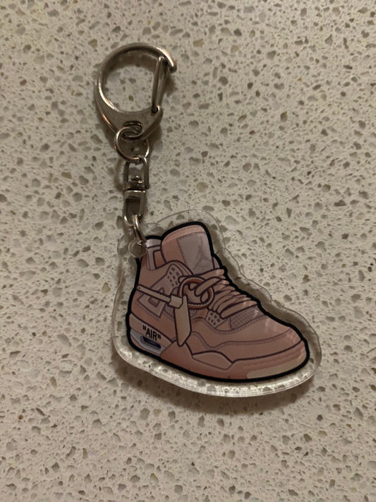 JORDAN 4 RETRO (OFF-WHITE SAIL) INSPIRED-2D ACRYLIC SNEAKER KEYCHAIN