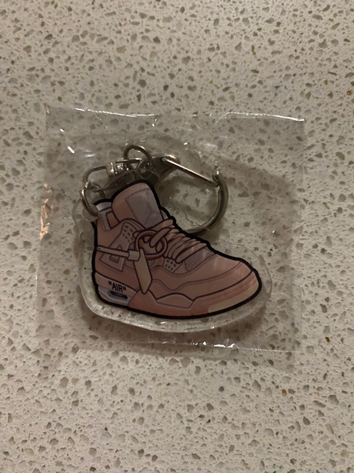 JORDAN 4 RETRO (OFF-WHITE SAIL) INSPIRED-2D ACRYLIC SNEAKER KEYCHAIN