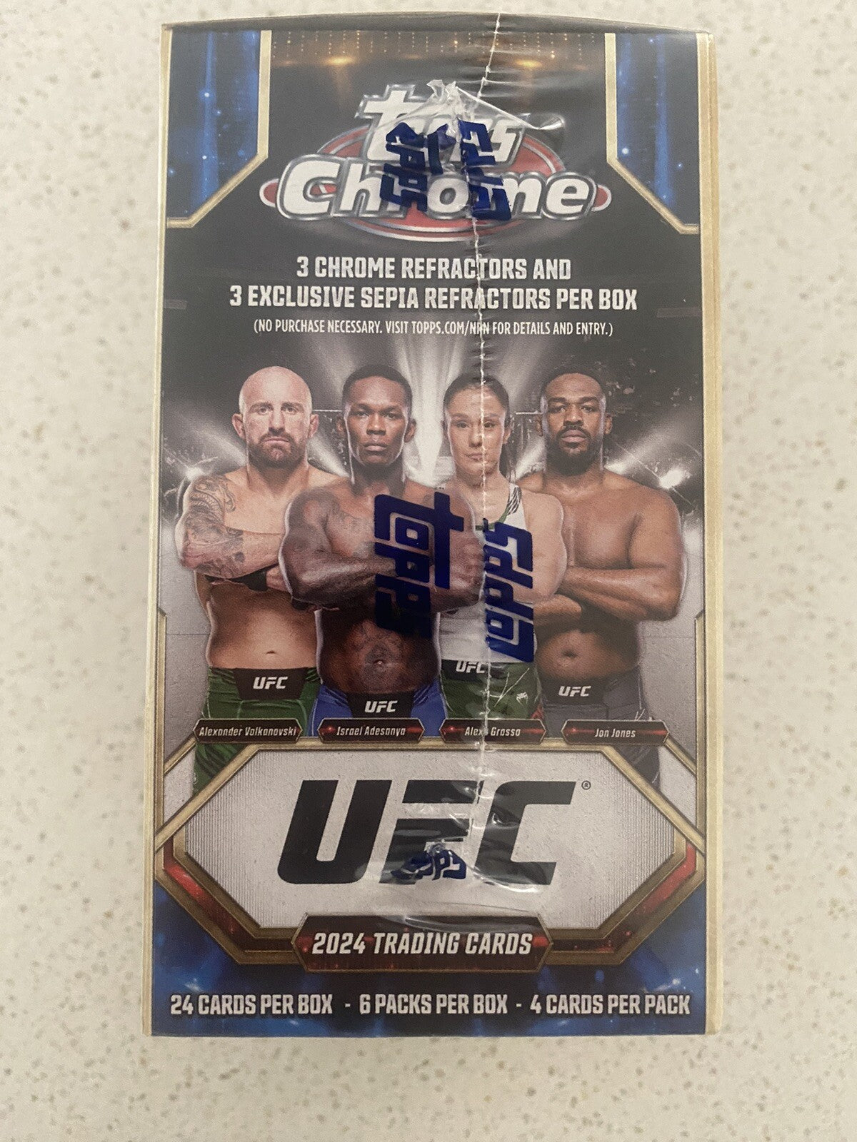 2024 UFC Topps Chrome 6-Pack Blaster Box (Factory Sealed) 24 Cards Per Box