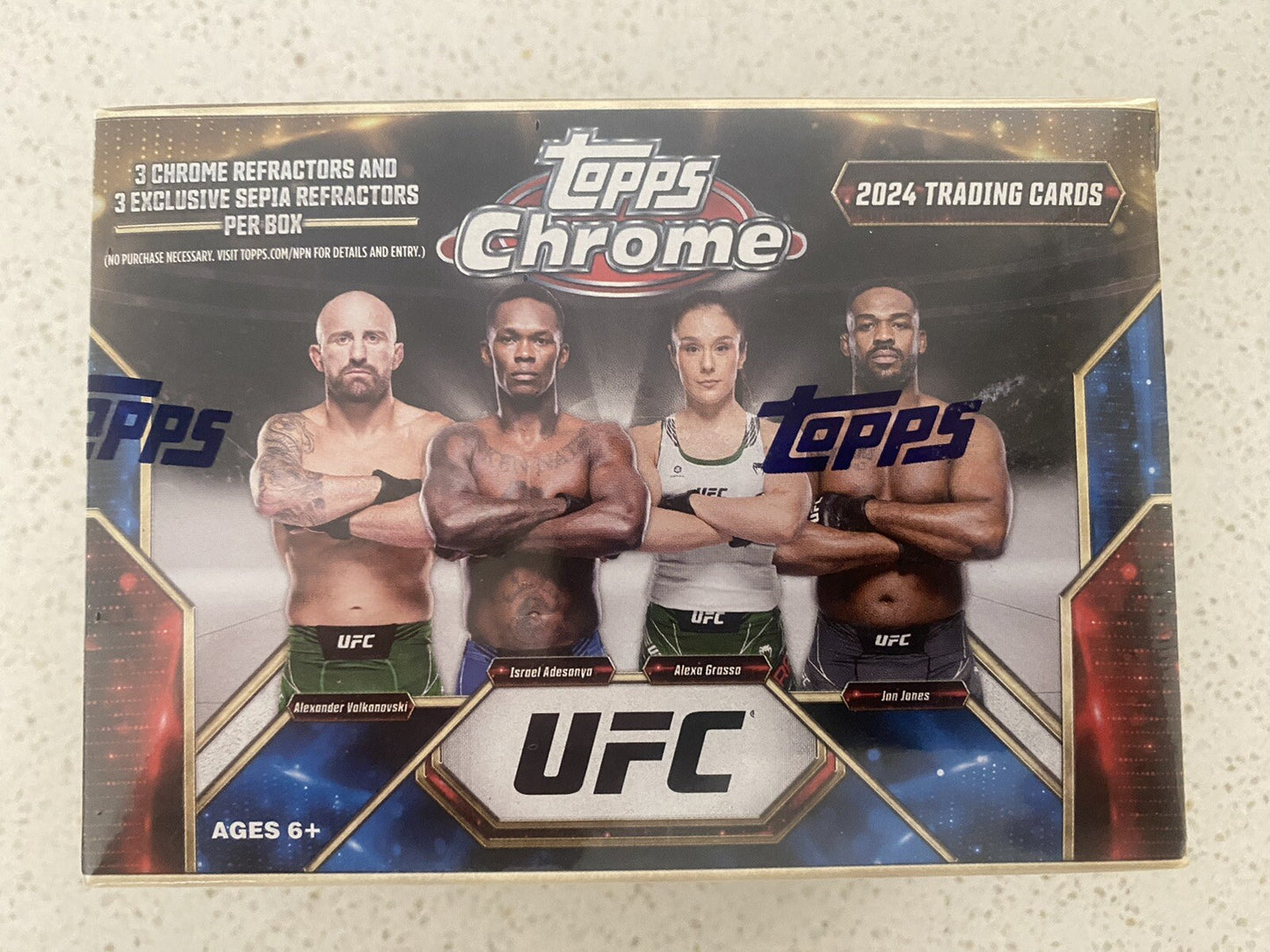2024 UFC Topps Chrome 6-Pack Blaster Box (Factory Sealed) 24 Cards Per Box