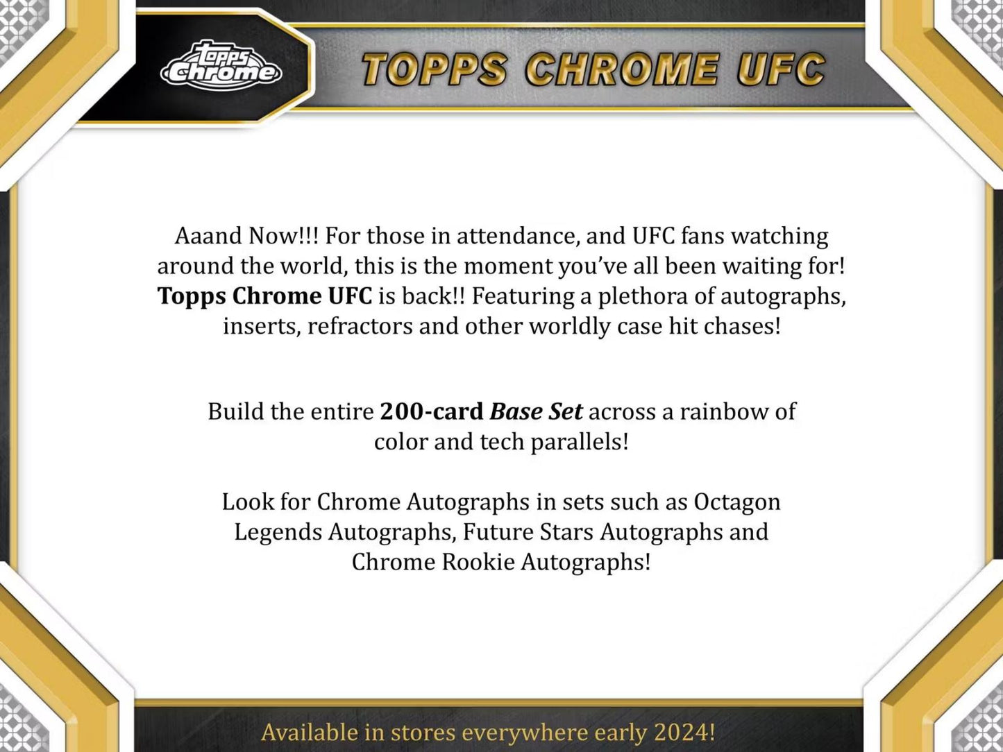 2024 UFC Topps Chrome 6-Pack Blaster Box (Factory Sealed) 24 Cards Per Box