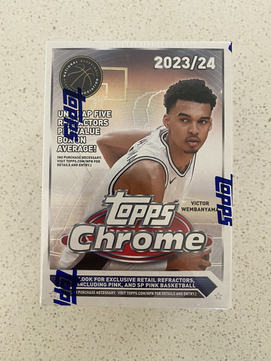 2023-2024 Topps Chrome NBA Basketball Blaster Value Box (Factory Sealed)