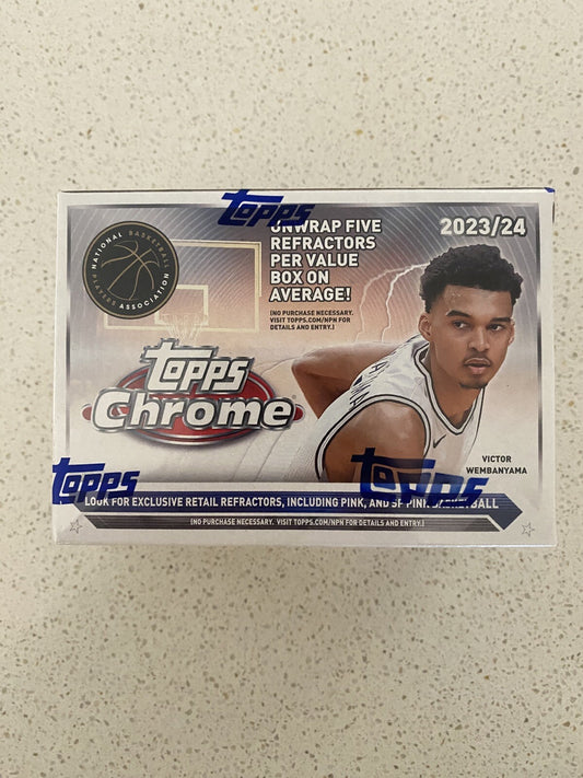 2023-2024 Topps Chrome NBA Basketball Blaster Value Box (Factory Sealed)