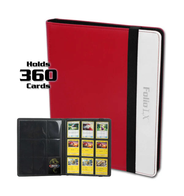 BCW Folio 9-Pocket LX Album -Red-White
