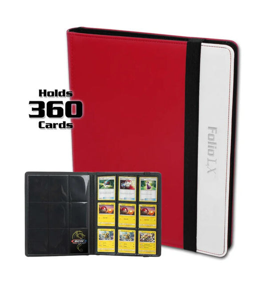 BCW Folio 9-Pocket LX Album -Red-White