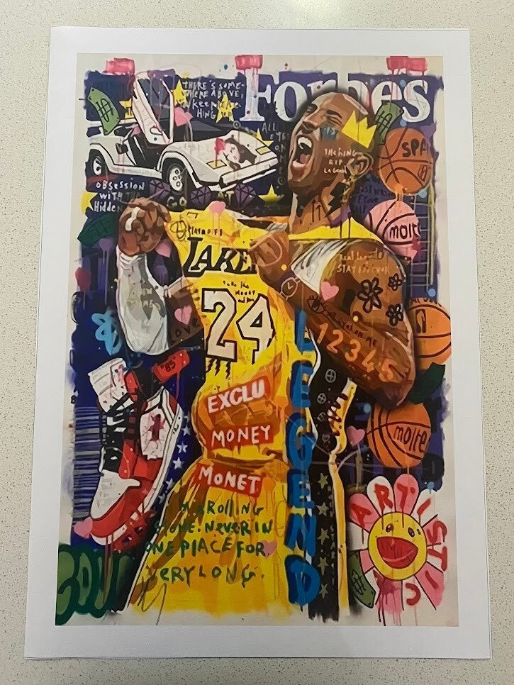 KOBE BRYANT-LOS ANGELES LAKERS-40CM(W)x60CM(L) CANVAS PRINT POSTER-(ROLLED)