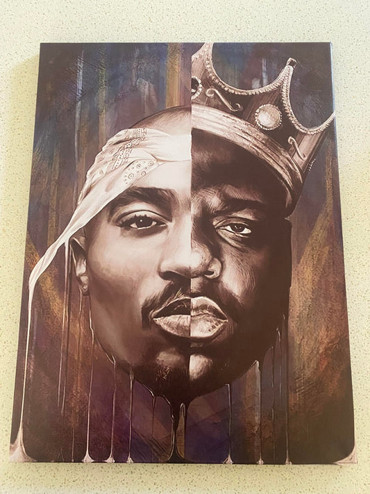 TUPAC & BIGGIE-FRAMED STRETCHED CANVAS PRINT-ART-READY TO HANG-30CMx40CM