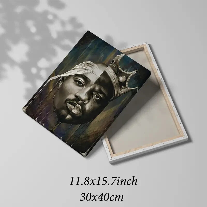TUPAC & BIGGIE-FRAMED STRETCHED CANVAS PRINT-ART-READY TO HANG-30CMx40CM