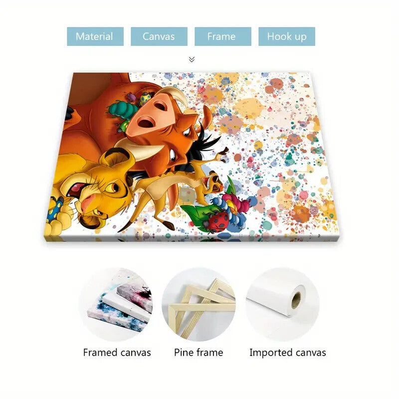 LION KING-FRAMED STRETCHED CANVAS PRINT-ART-READY TO HANG-30CMx40CM