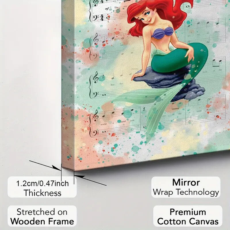 LITTLE MERMAID-ARIEL-FRAMED STRETCHED CANVAS PRINT-ART-READY TO HANG-40CMx60CM