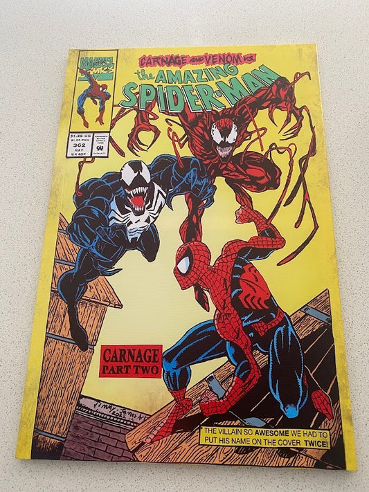 SPIDERMAN VENOM & CARNAGE-MARVEL-STRETCHED CANVAS PRINT-READY TO HANG-40CMx60CM