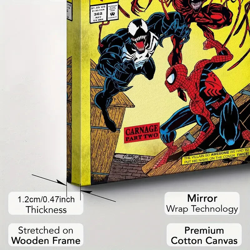 SPIDERMAN VENOM & CARNAGE-MARVEL-STRETCHED CANVAS PRINT-READY TO HANG-40CMx60CM