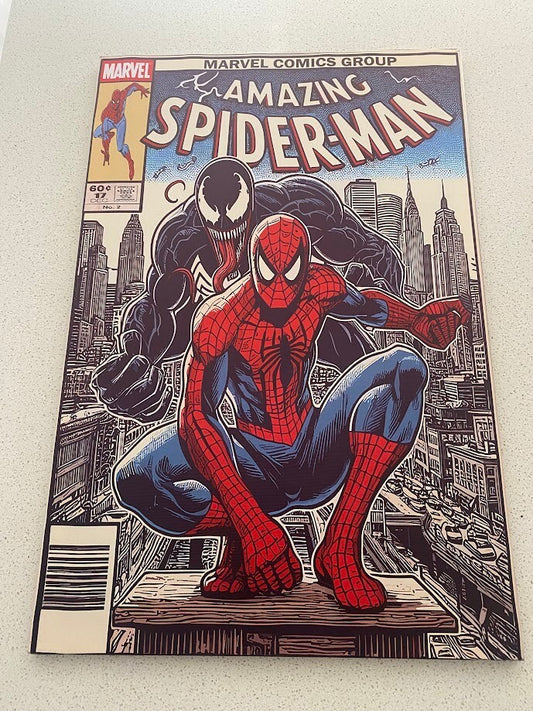 SPIDERMAN & VENOM-MARVEL-FRAMED STRETCHED CANVAS PRINT-READY TO HANG-40CMx60CM