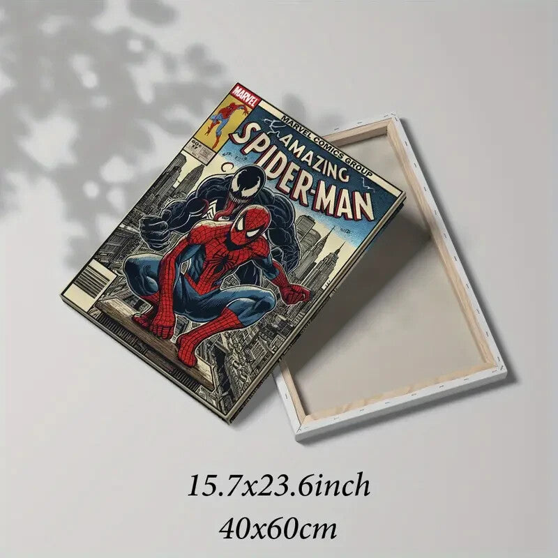 SPIDERMAN & VENOM-MARVEL-FRAMED STRETCHED CANVAS PRINT-READY TO HANG-40CMx60CM