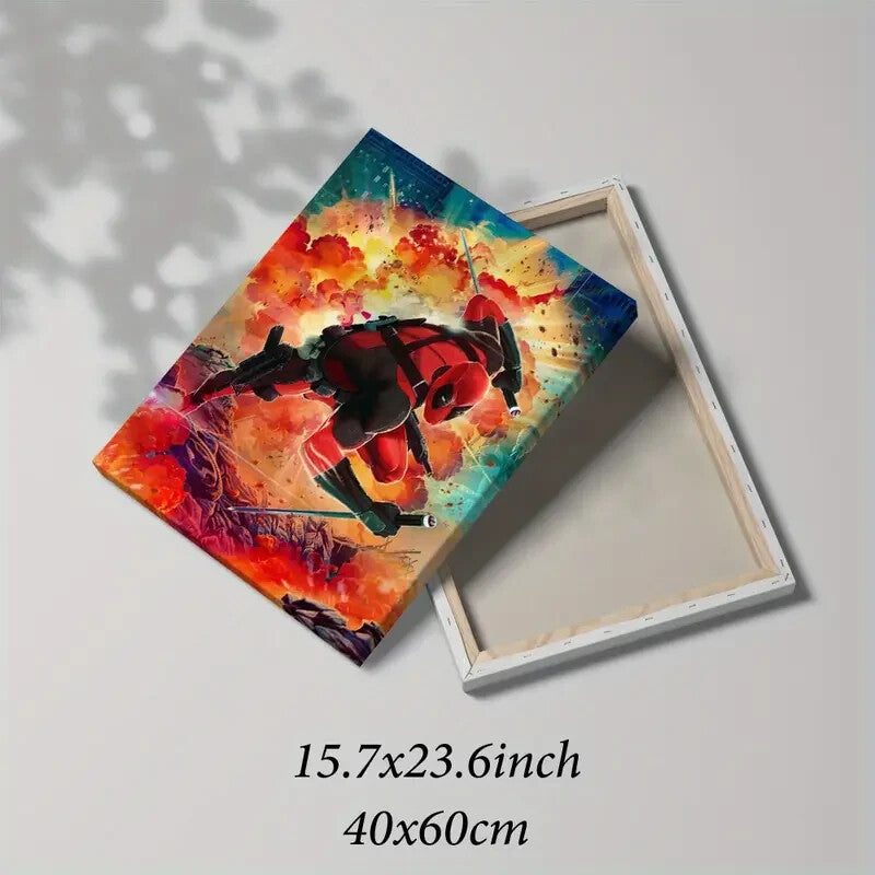 DEADPOOL-FRAMED STRETCHED CANVAS PRINT-ART-READY TO HANG-40CMx60CM