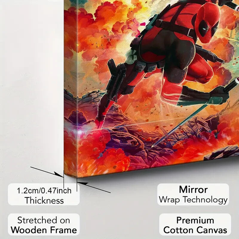 DEADPOOL-FRAMED STRETCHED CANVAS PRINT-ART-READY TO HANG-40CMx60CM