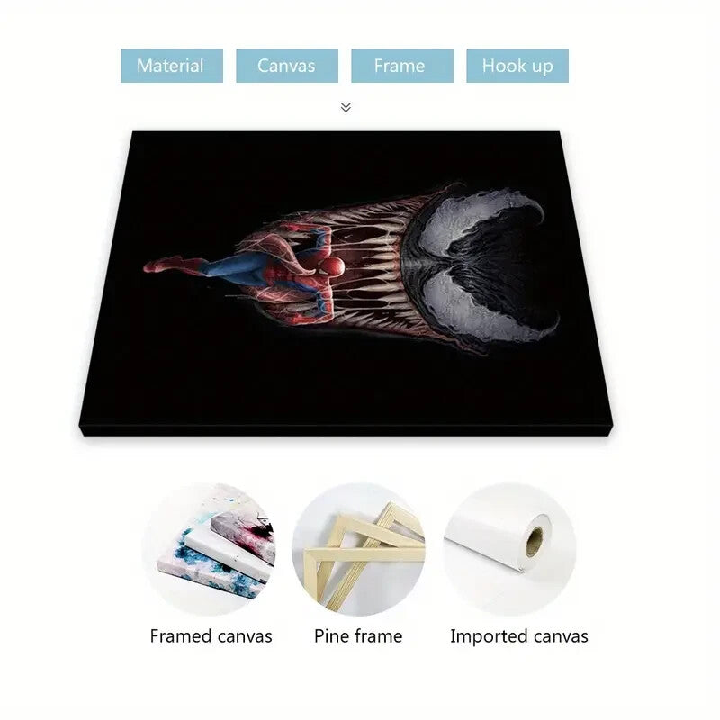 VENOM & SPIDERMAN-MARVEL STRETCHED CANVAS PRINT-ART-READY TO HANG-40CMx60CM